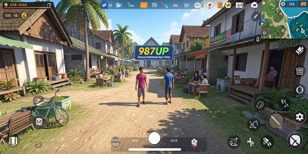 Screenshot gameplay 987UP menampilkan aksi simulasi kehidupan yang mendetail.
