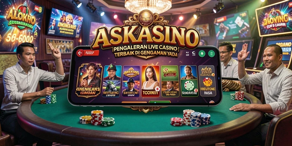 Screenshot gameplay ASKASINO dengan dealer langsung yang interaktif.