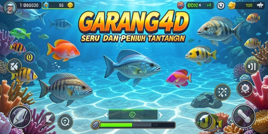 Screenshot GARANG4D menunjukkan gameplay Tembak Ikan yang seru dan penuh warna.