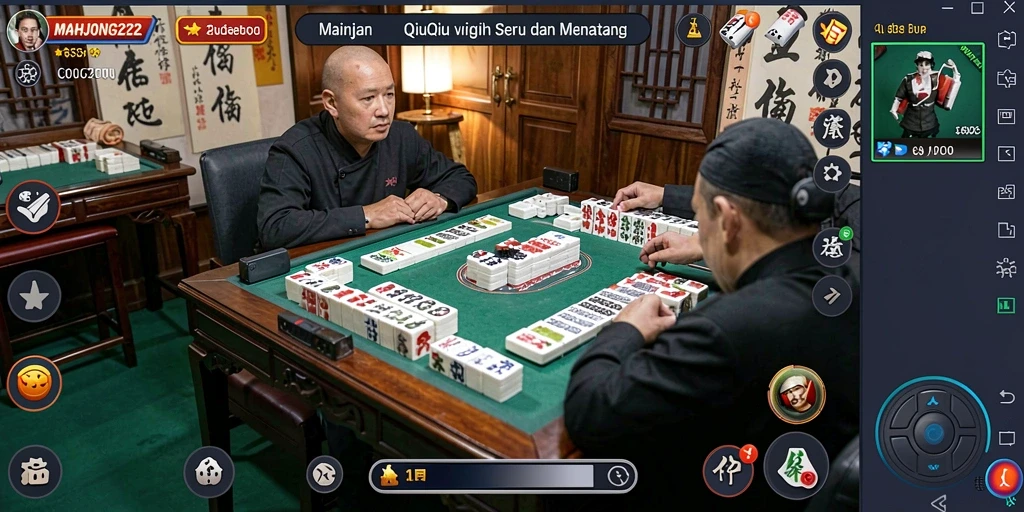 Tampilan gameplay QiuQiu yang mendebarkan di MAHJONG222.