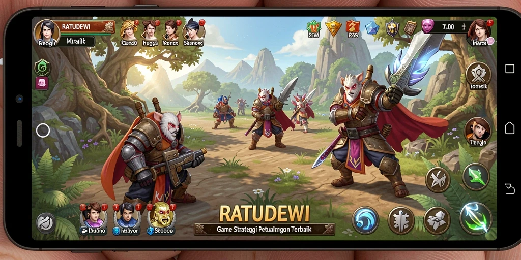 Tampilan menakjubkan dari gameplay strategis di RATUDEWI.
