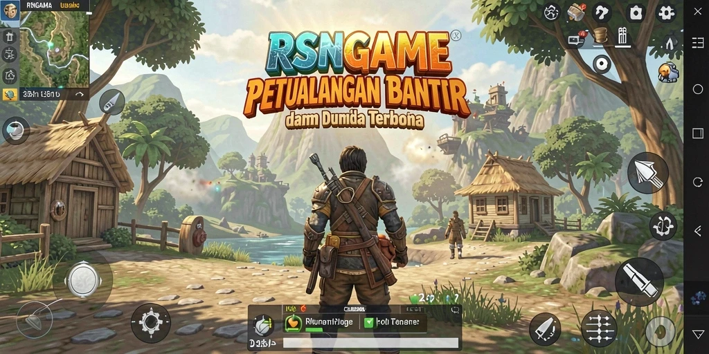 Screenshot gameplay RSNGAME menampilkan dunia terbuka yang menakjubkan.
